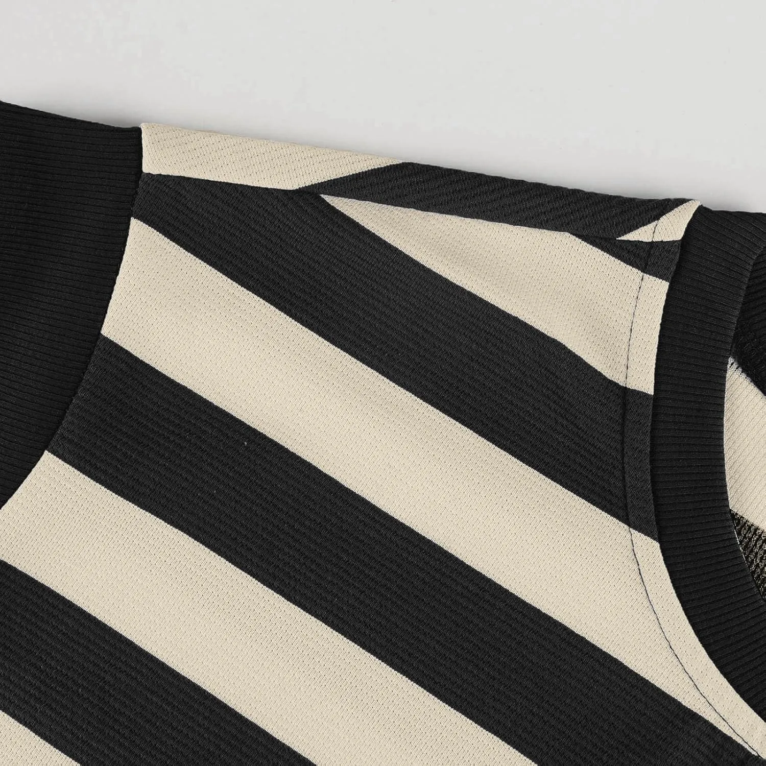 Womens Striped Summer Dresses 2024 Crewneck Patchwork Casual Loose Color Block Tshirt Dress with Pockets