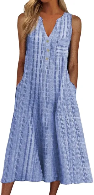 Womens Summer Dress Casual Floral Print Midi Dress Button V Neck Short Sleeve Dresses Flowy Boho Beach Party Sundress