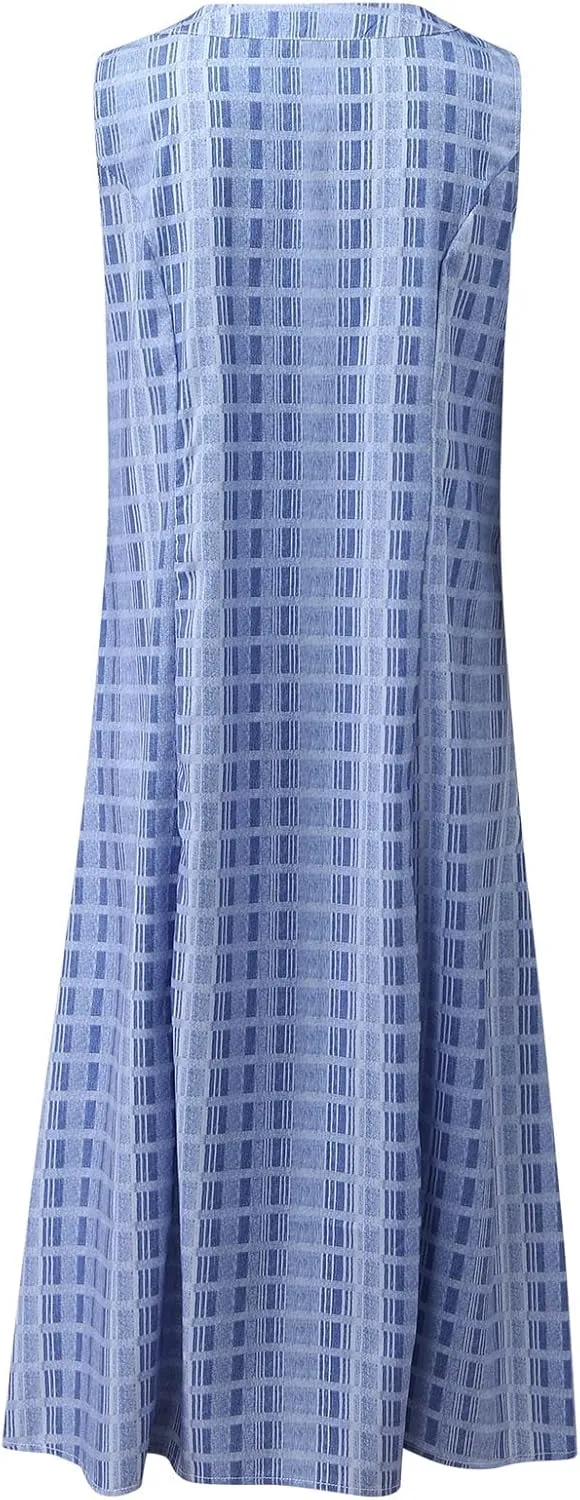 Womens Summer Dress Casual Floral Print Midi Dress Button V Neck Short Sleeve Dresses Flowy Boho Beach Party Sundress
