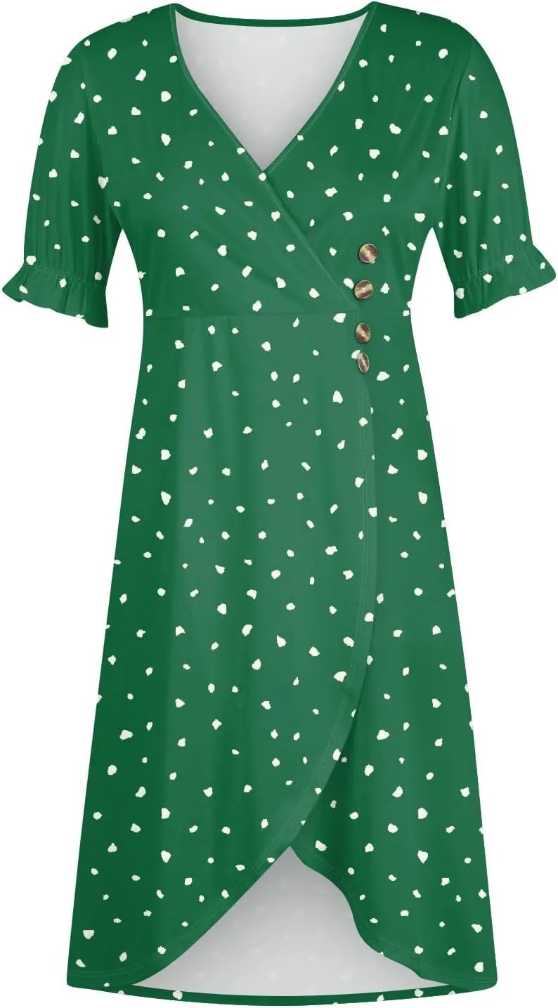 Womens Summer Dresses Ethnic Style Midi Dresses for Women Puff Sleeve Womens Summer Dresses Summer