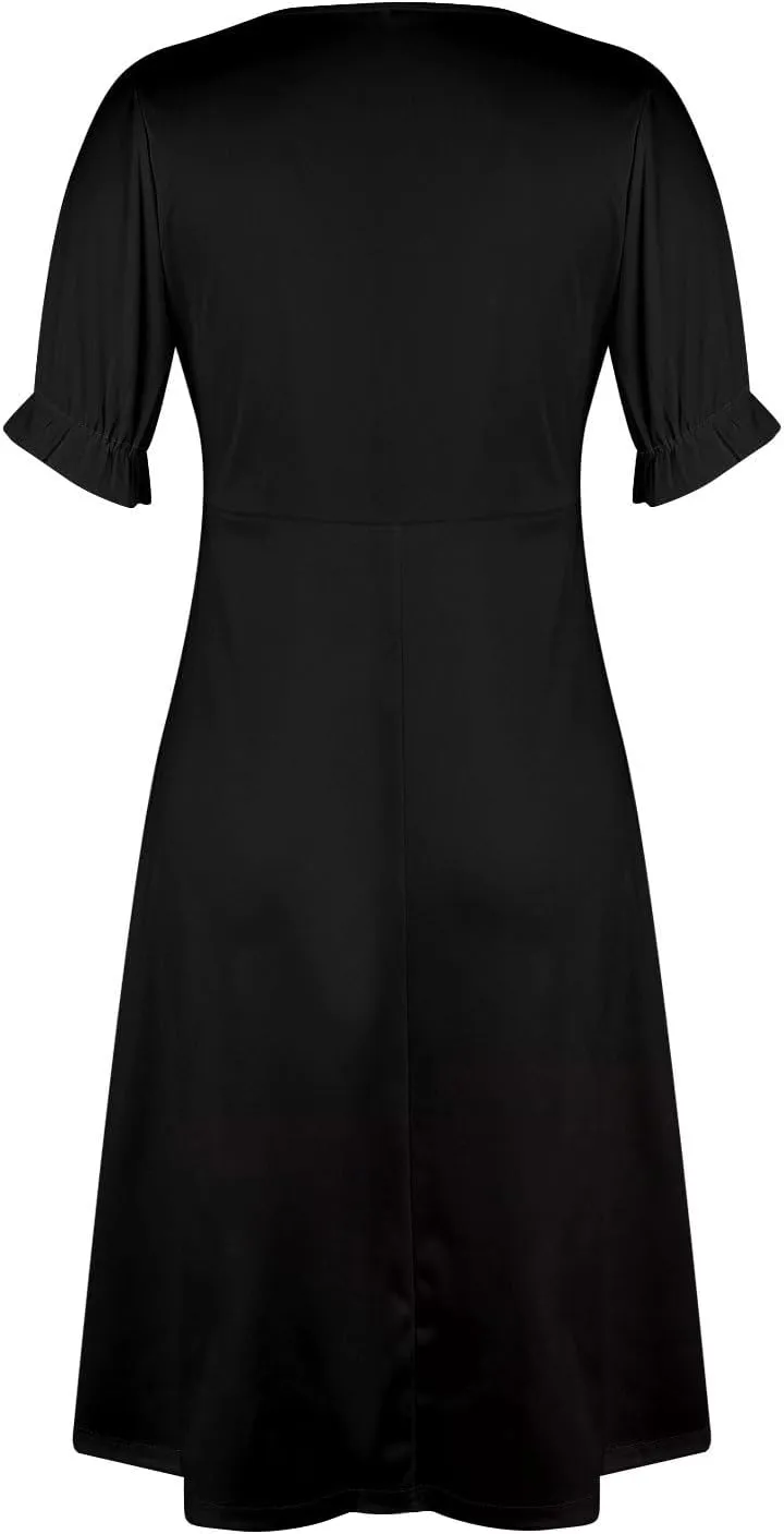 Womens Summer Dresses Ethnic Style Midi Dresses for Women Puff Sleeve Womens Summer Dresses Summer