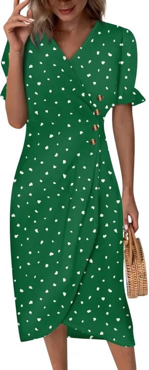 Womens Summer Dresses Ethnic Style Midi Dresses for Women Puff Sleeve Womens Summer Dresses Summer