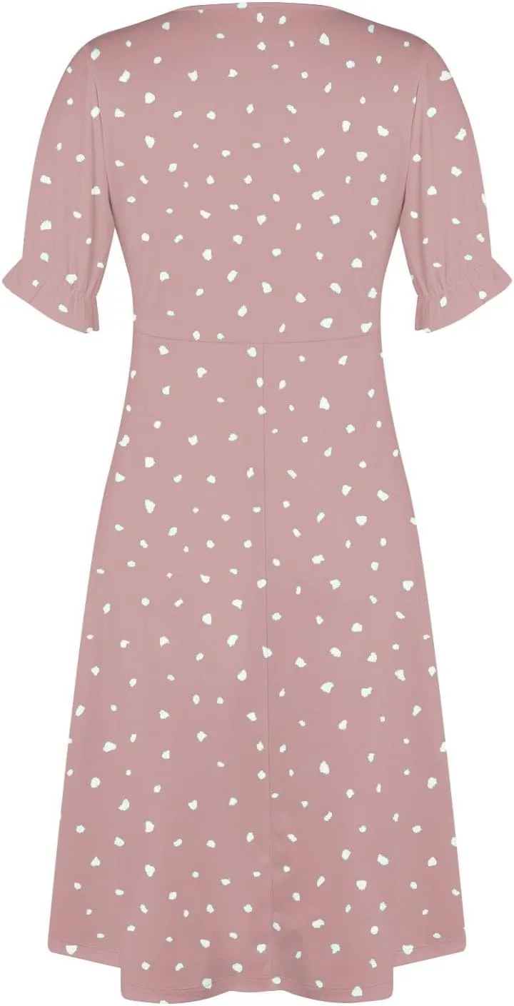 Womens Summer Dresses Ethnic Style Midi Dresses for Women Puff Sleeve Womens Summer Dresses Summer