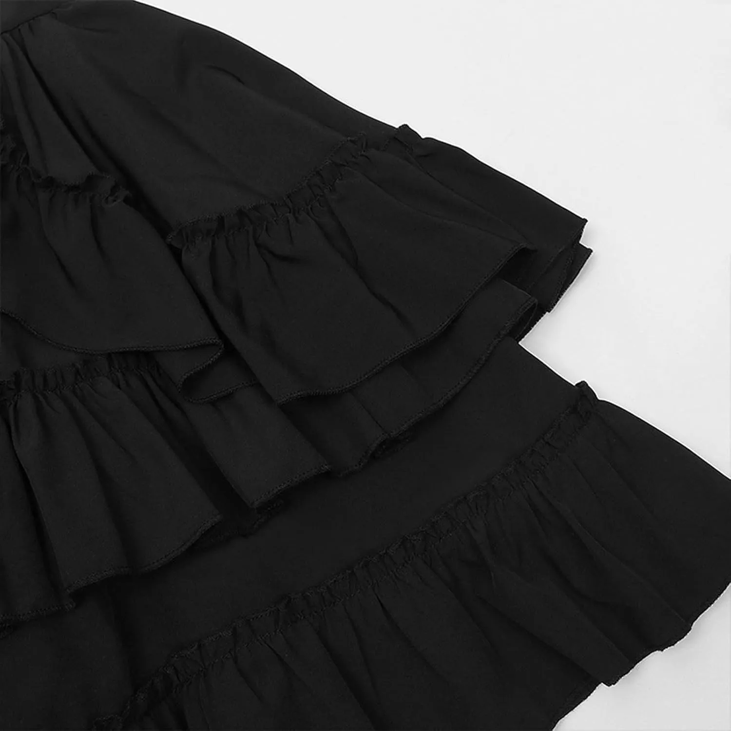 Womens Victorian Skirt Medieval Renaissance Double Layered Puffy Skirts Halloween Lace up High Waisted Skirt