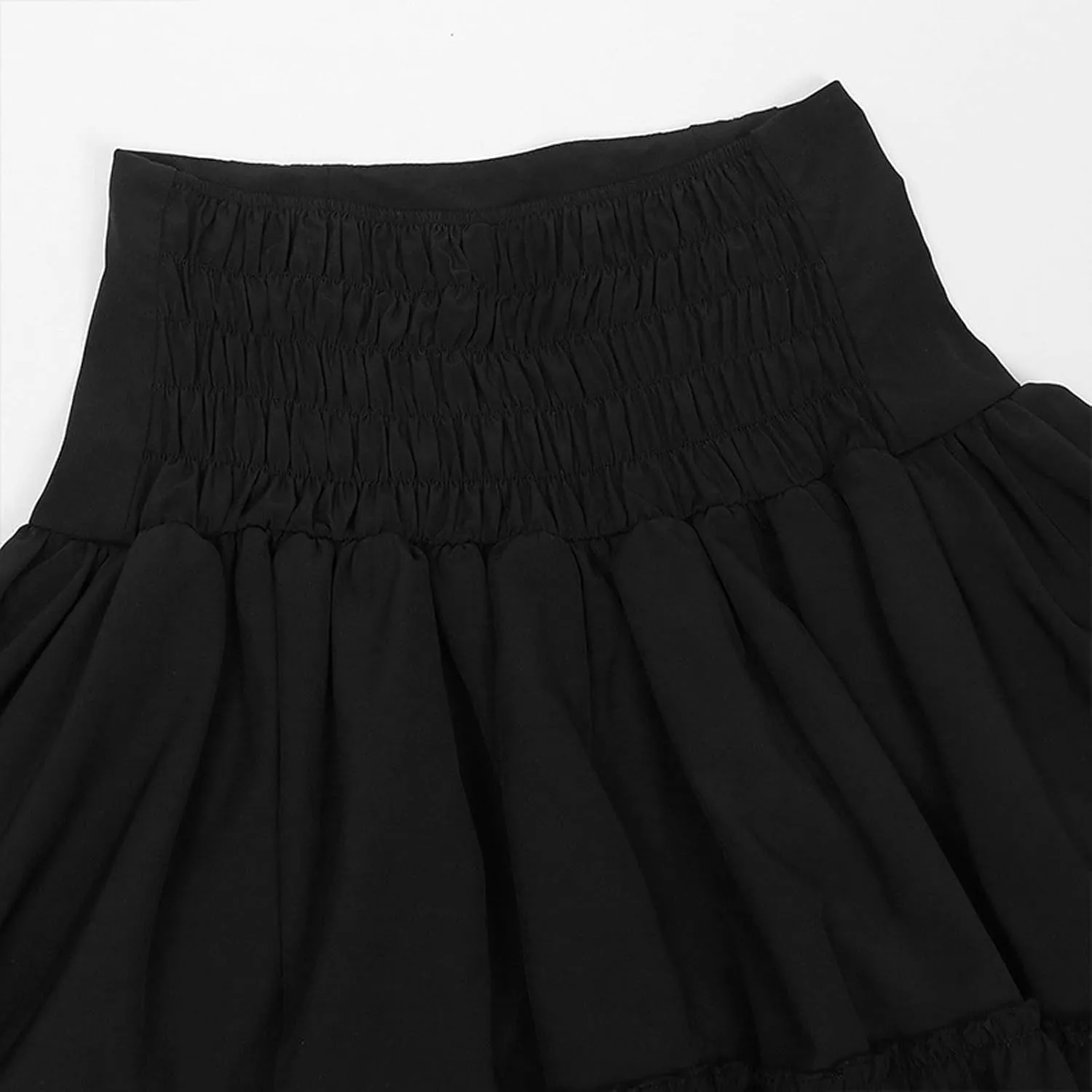 Womens Victorian Skirt Medieval Renaissance Double Layered Puffy Skirts Halloween Lace up High Waisted Skirt