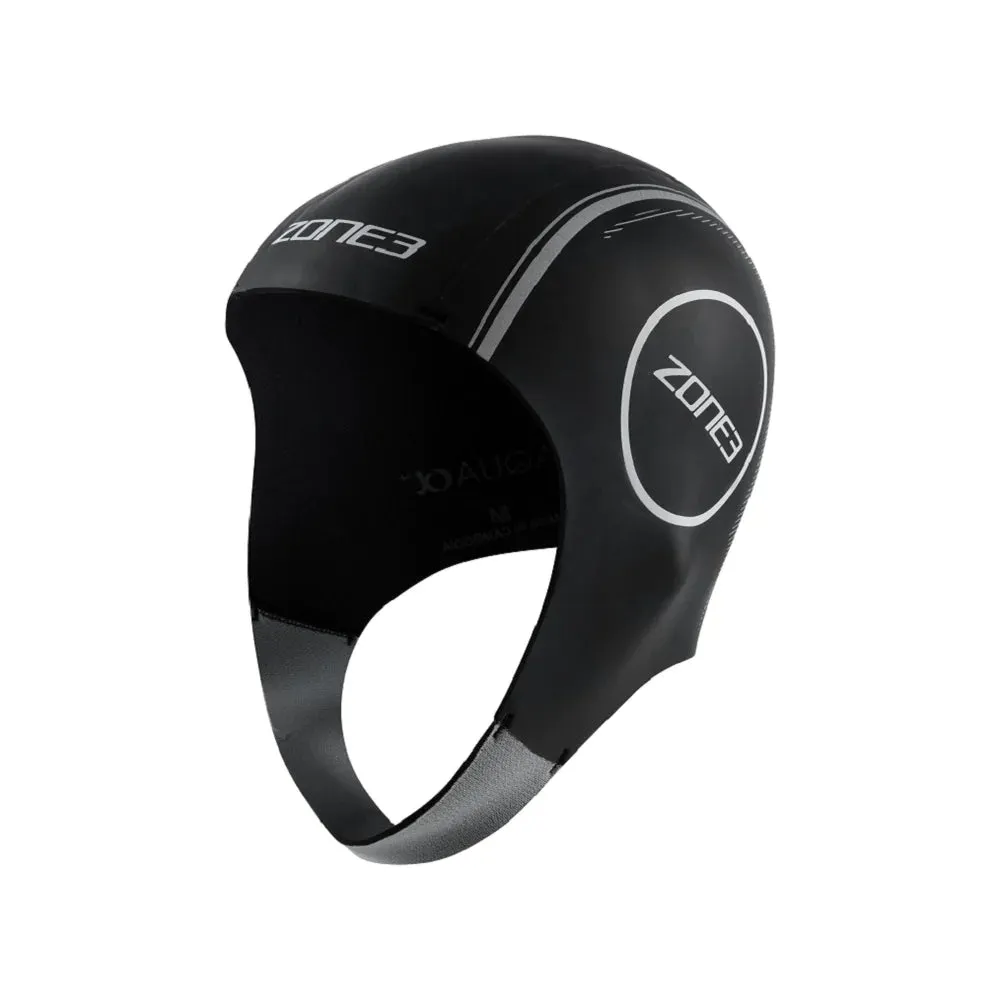 Zone3 Neoprene Black/Silver Swim Cap